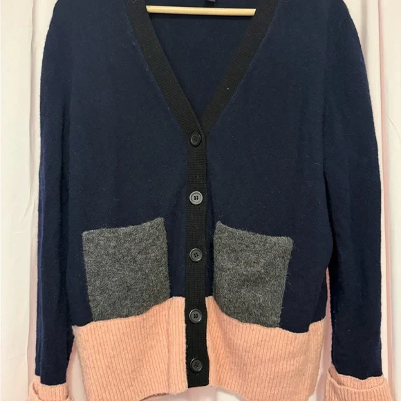COS Navy and Pink Women's Cardigan - Casual - Wool - Size L - Picture 7 of 9